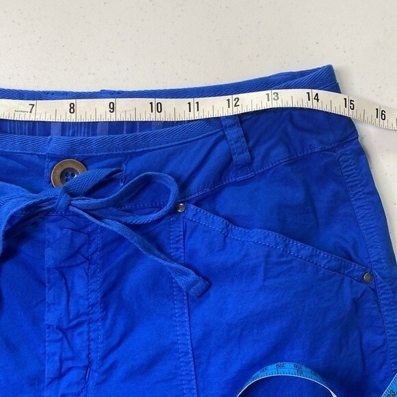 Fresh Produce Drawstring Cropped Utility Pant Royal Blue Cotton Stretchy Vibrant - Picture 9 of 15